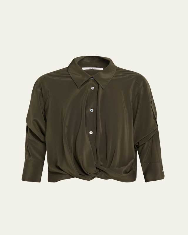 Leo Twist-Hem Cropped Top